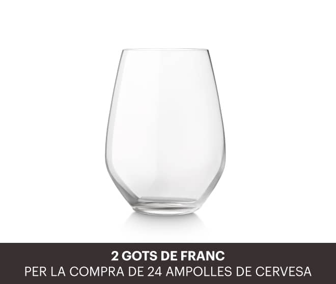 2 vasos de regal per la compra de 24 ampolles de cervesa