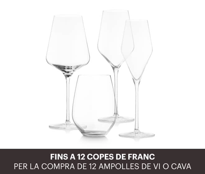 Fins a 12 copes de regal per la compra de 12 ampolles