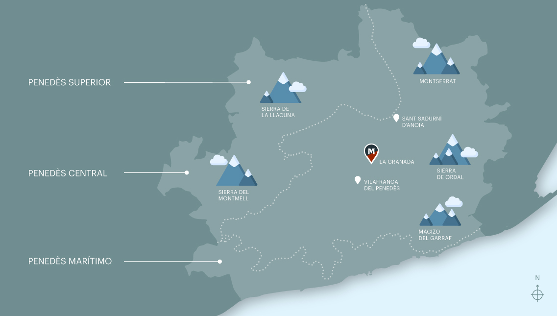 Mapa del Penedès histórico