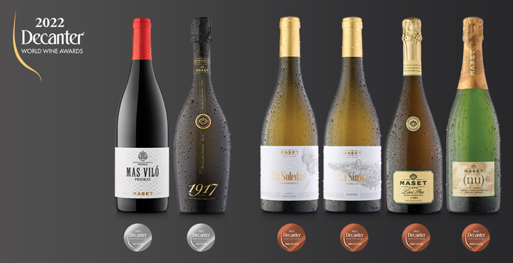 Éxito absoluto de Maset con seis vinos premiados en Decanter 2022