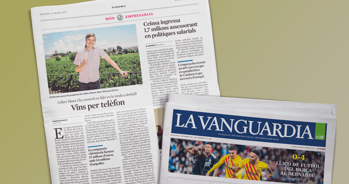 Artículo y portada del diario La Vanguardia del pasado 21 de marzo