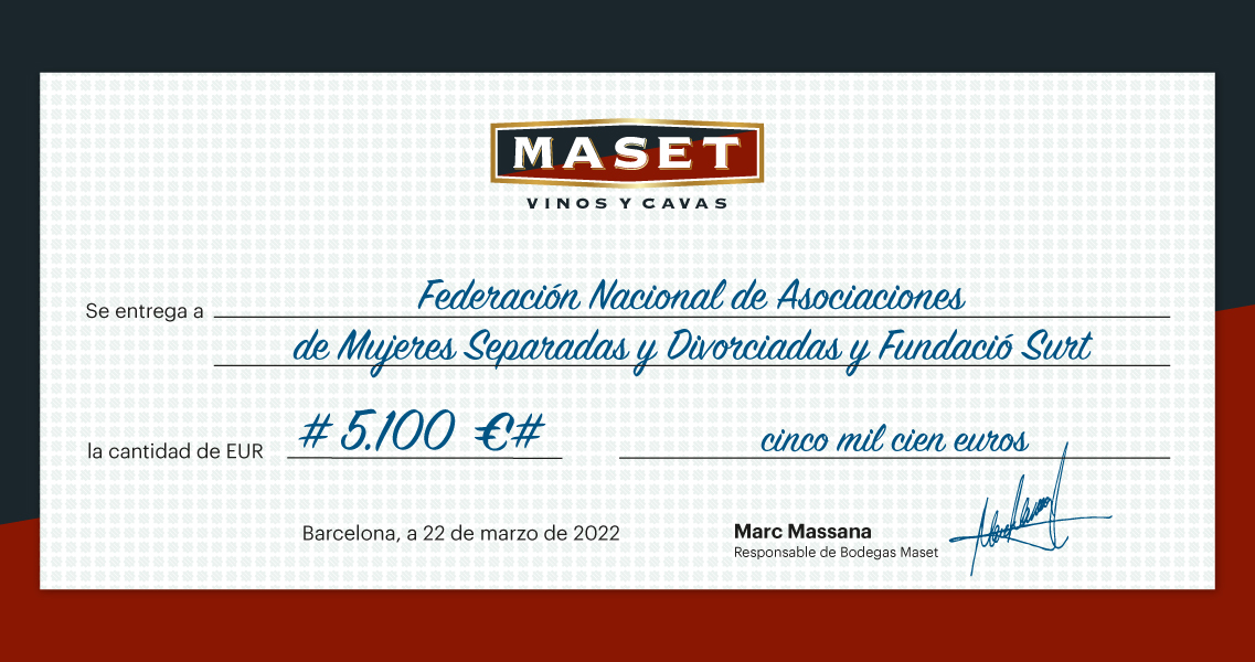 Cheque de Bodegas Maset